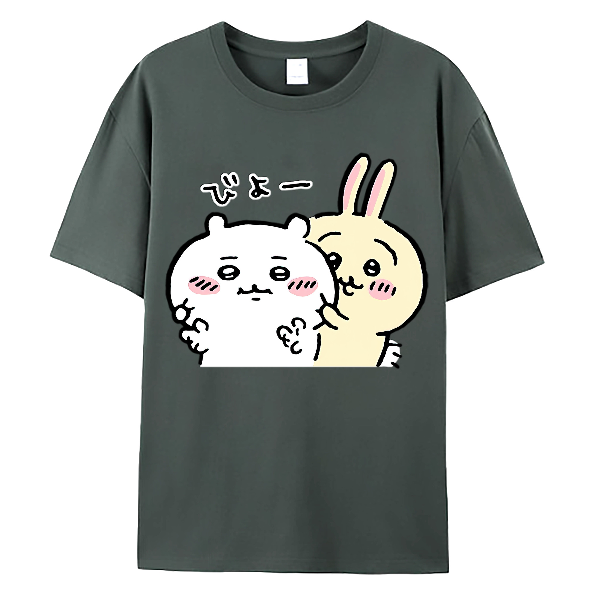 （画像用） ちいかわ うさぎ Chii-kawa usagi 綿100％ メンズ半袖Tシャツ｜肌触りやわらか＆通気性